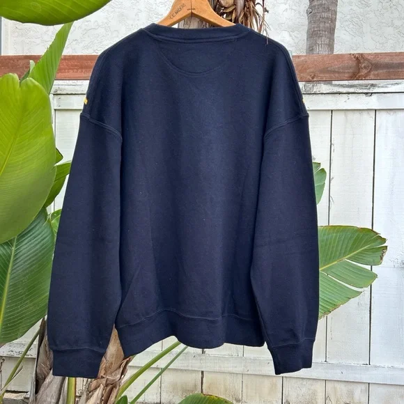 Vintage 90s Paul & Shark Yachting Wool Crewneck Sweater Black Multi Stitch 2XL